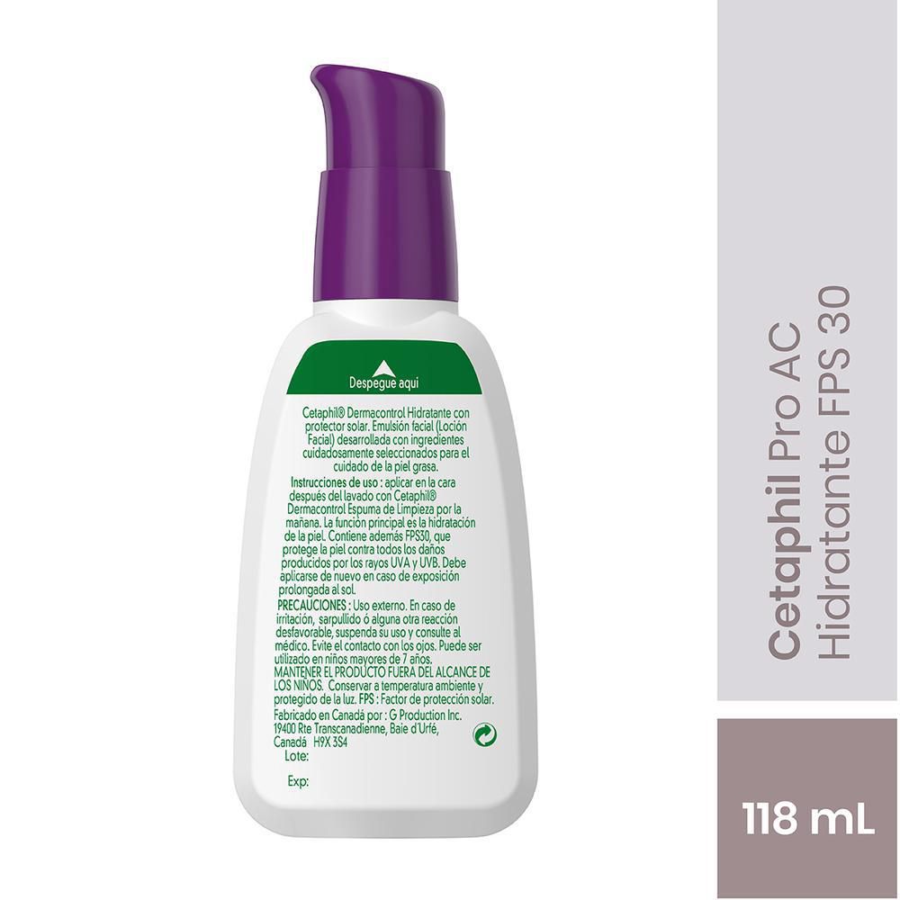 Hidratante facial CETAPHIL dermocontrol FPS 30 (118  ml) img #2