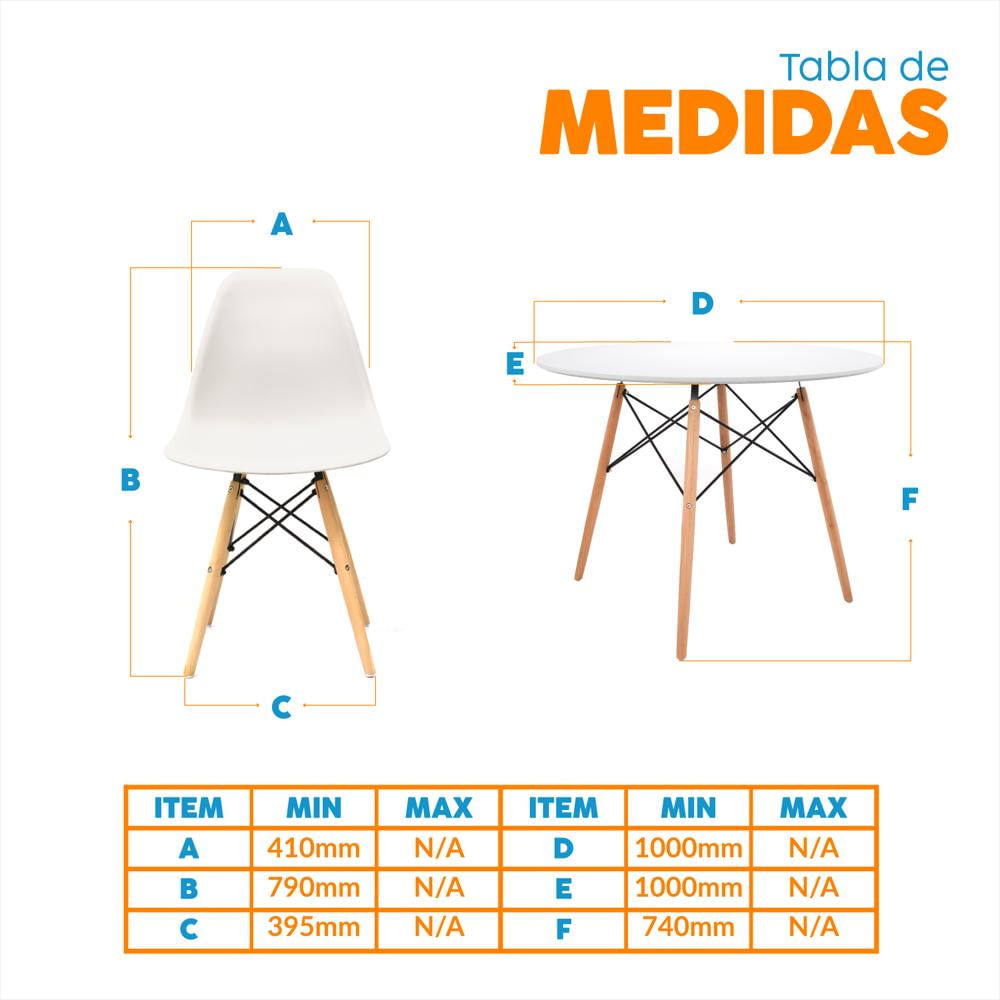 Juego De Comedor Milano Blanco 4 Puestos img #4
