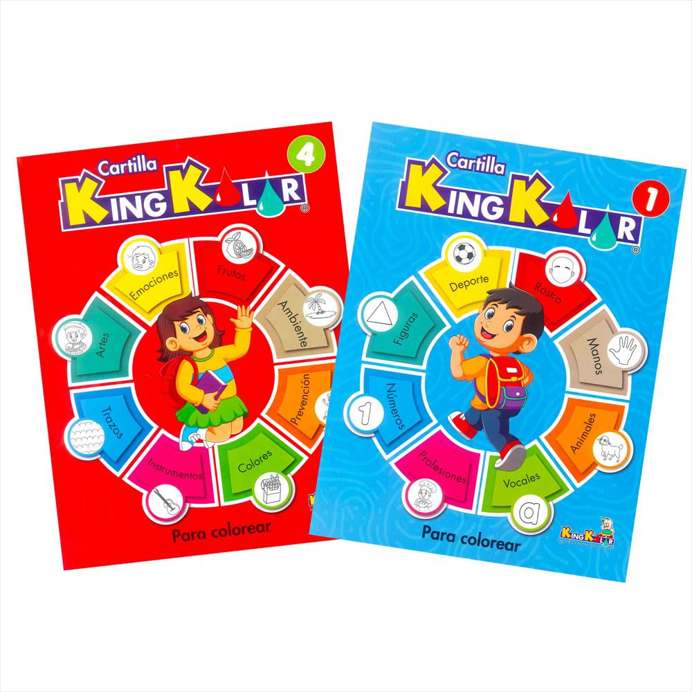 Combo X2 Libros Para Colorear Kingkolor Tematicas Infantiles img #1