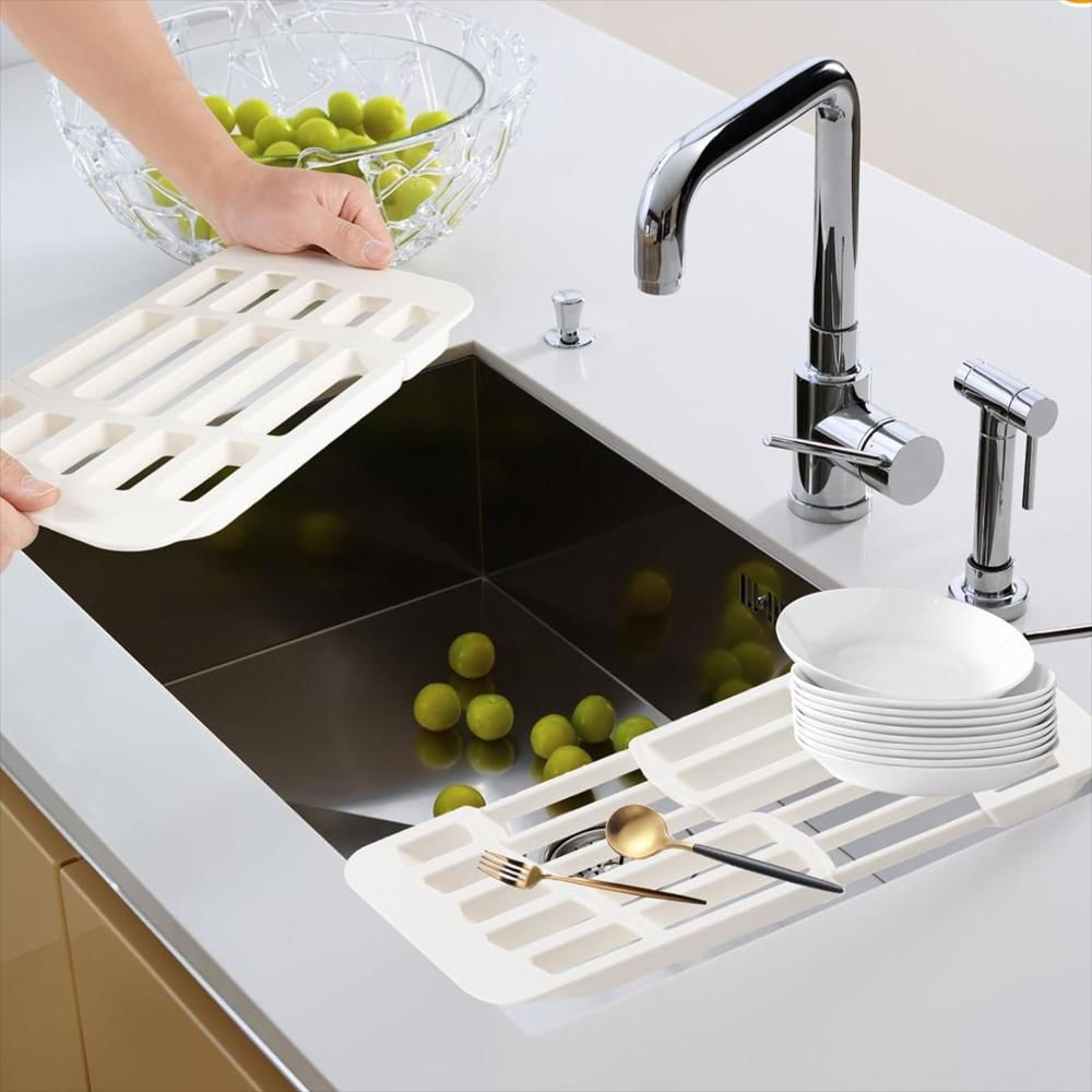 Escurridor Secaplatos De Platos Retráctil Blanco img #3