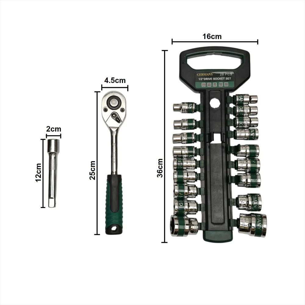Juego De Copas Y Ratchet 20 Piezas 1/2 Germany Xr 20 img #3