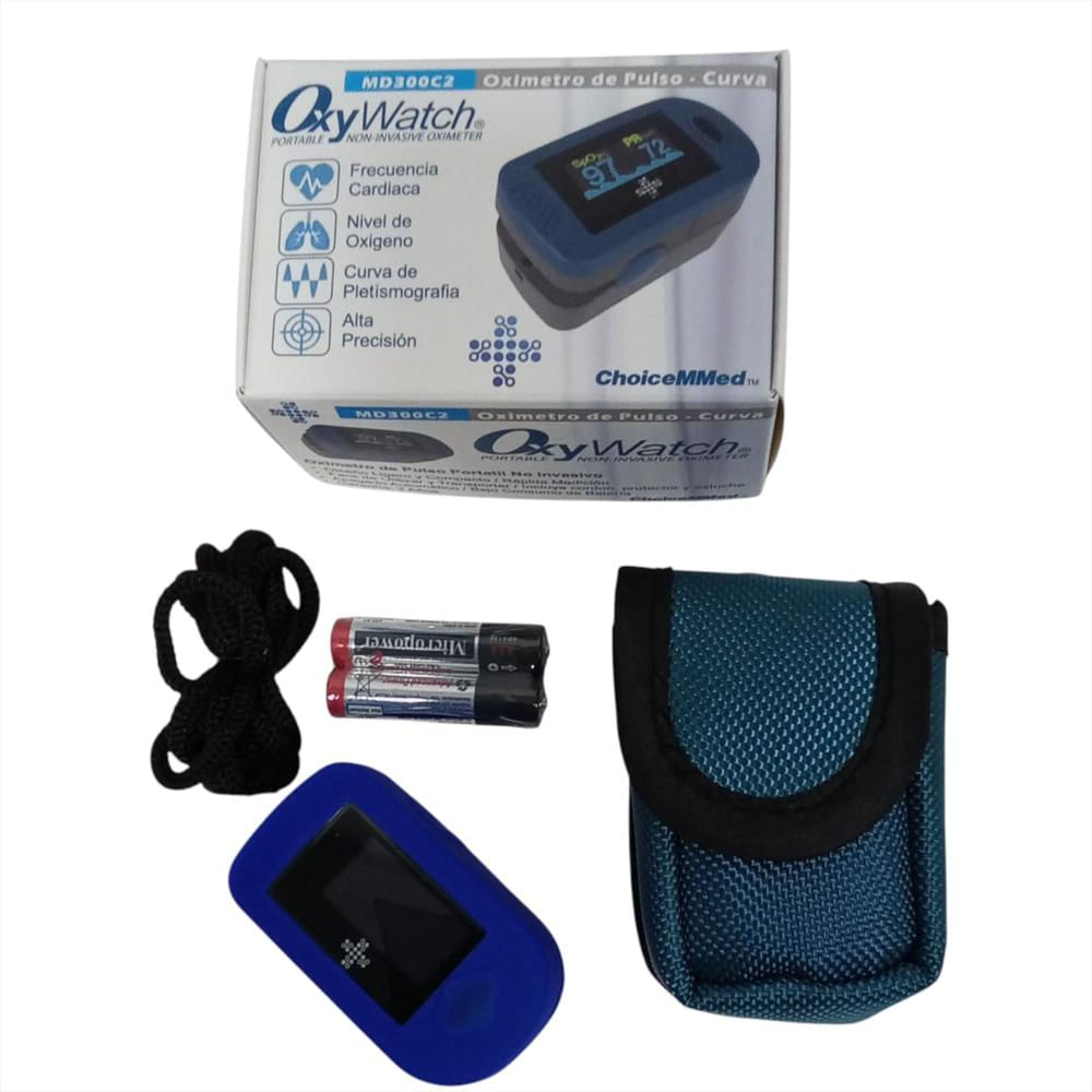 Oximetro De Pulso Con Curva Choicemmed Oxywatch Azul img #1