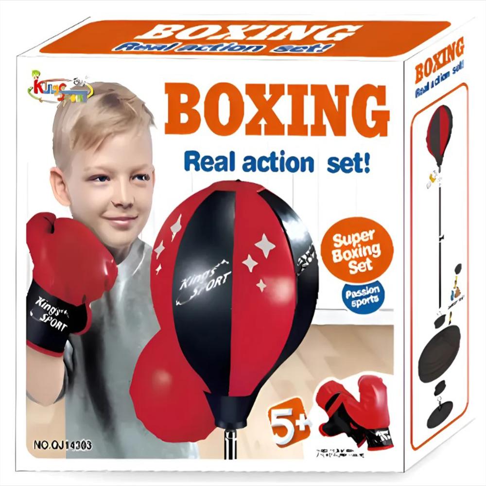 Set De Boxeo Altura Ajustable Con Guantes Para Niños img #2