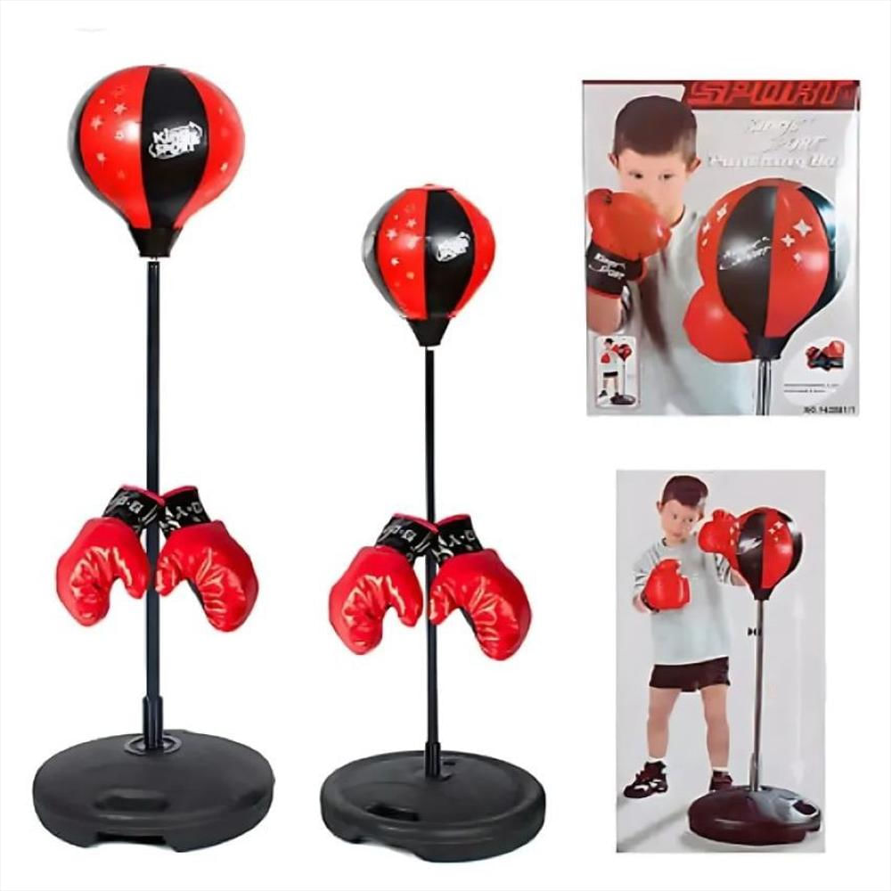 Set De Boxeo Altura Ajustable Con Guantes Para Niños img #3