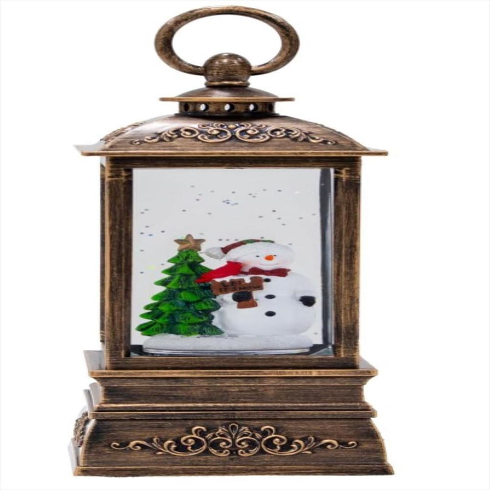 Farol Navideño Diseño Muñeco De Nieve Luz Y Sonido img #1
