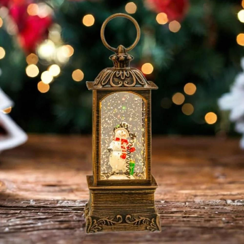 Farol Navideño Diseño Muñeco De Nieve Luz Y Sonido img #2