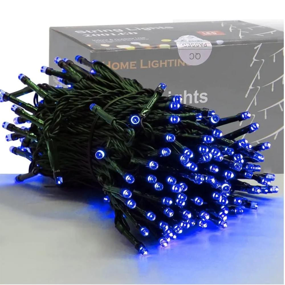 Luz Lineal 100 Metros 1000 Luces Luz Azul Cable Verde Decoración Navidad img #1