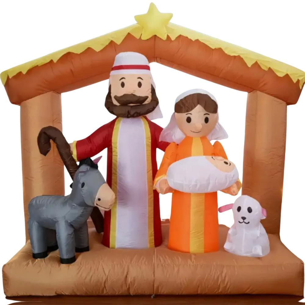 Pesebre Nacimiento Inflable Con Luces Led Navidad Gigante Decoración img #1
