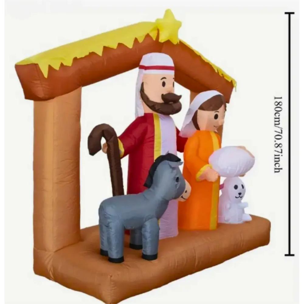 Pesebre Nacimiento Inflable Con Luces Led Navidad Gigante Decoración img #2