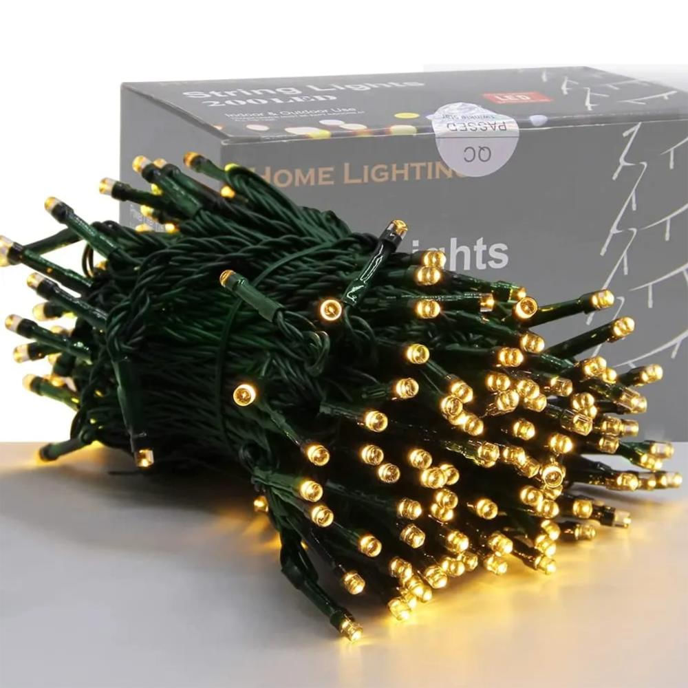Luz Lineal 100 Metros 1000 Luces Luz Cálida Cable Verde Decoración Navidad img #1