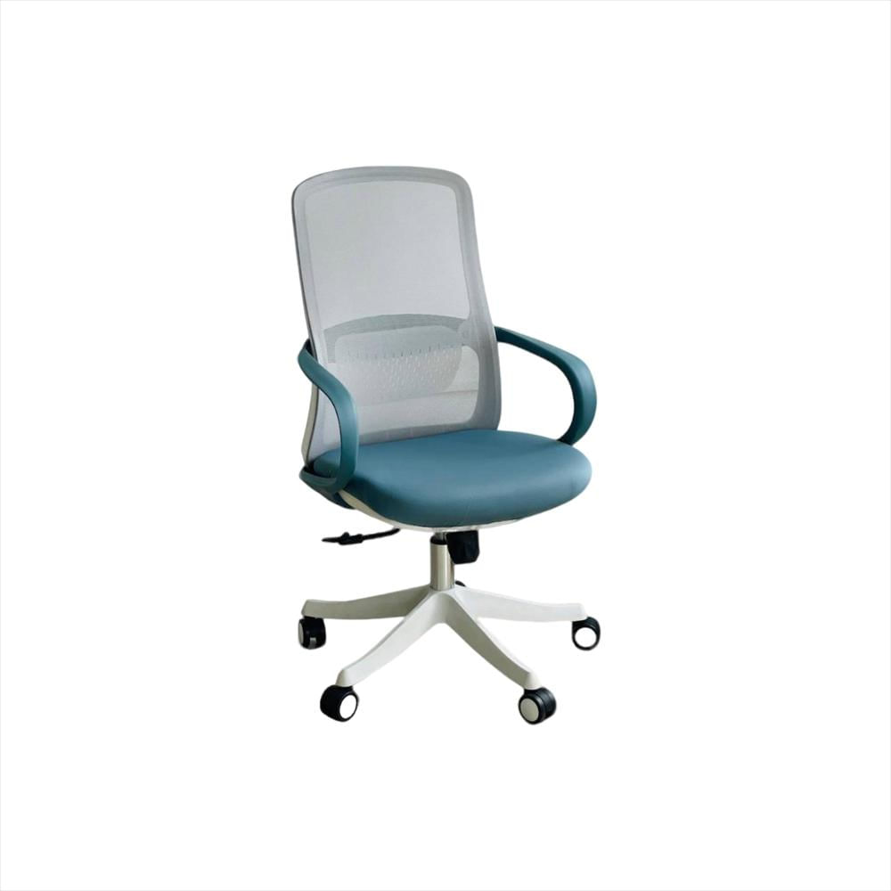 Silla Ejecutiva Ergonomica 108A, Color Azul + Blanco img #2