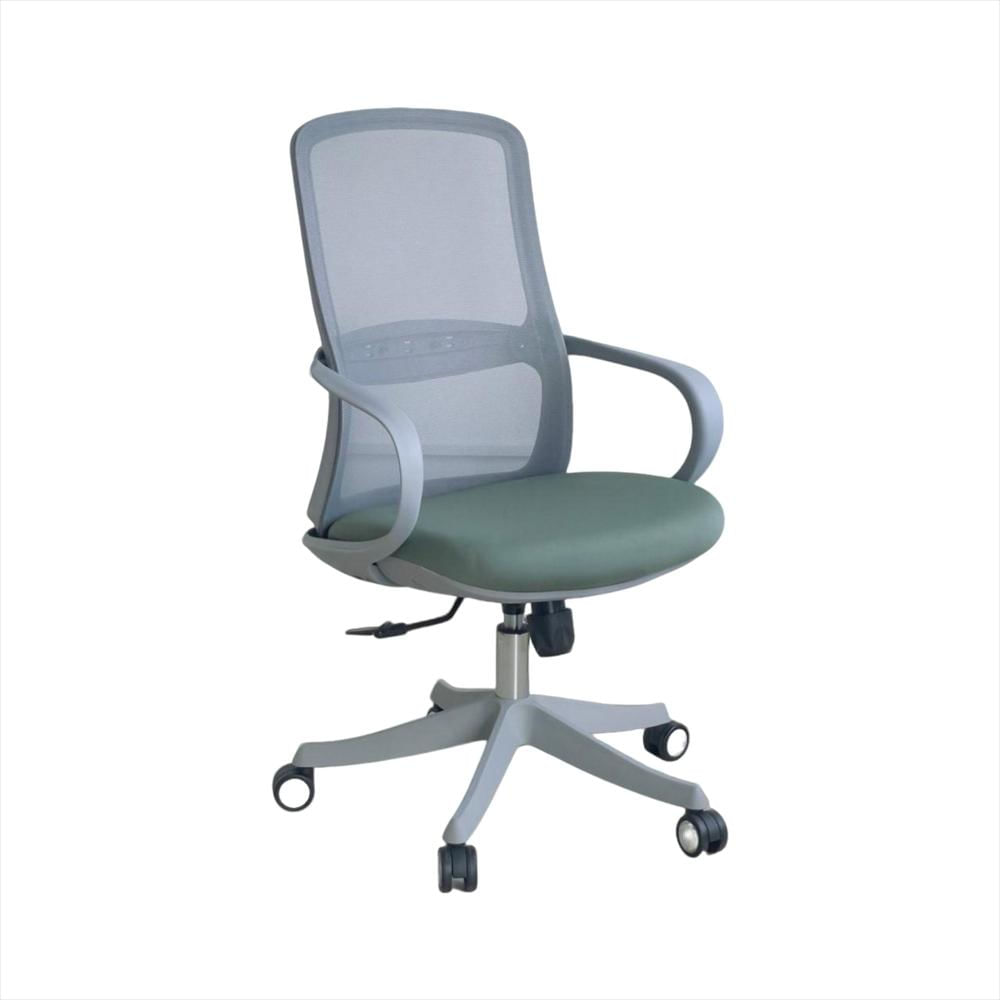 Silla Ejecutiva Ergonómica 108A, Color Verde + Gris img #1