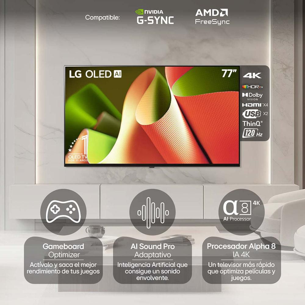 Televisor  LG 77 pulgadas OLED Uhd4K Smart TV OLED77B4PSA img #4