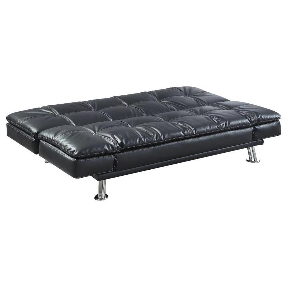 Sofá Cama Convertible Dilleston En Cuero Sintético Negro img #3