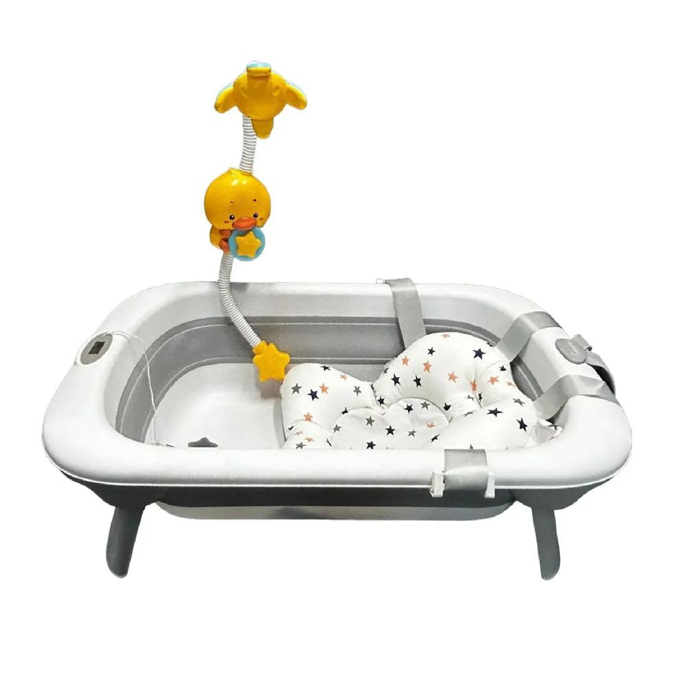 Bañera Plegable Con Sensor De Temperatura Malla Y Ducha Bebe img #3