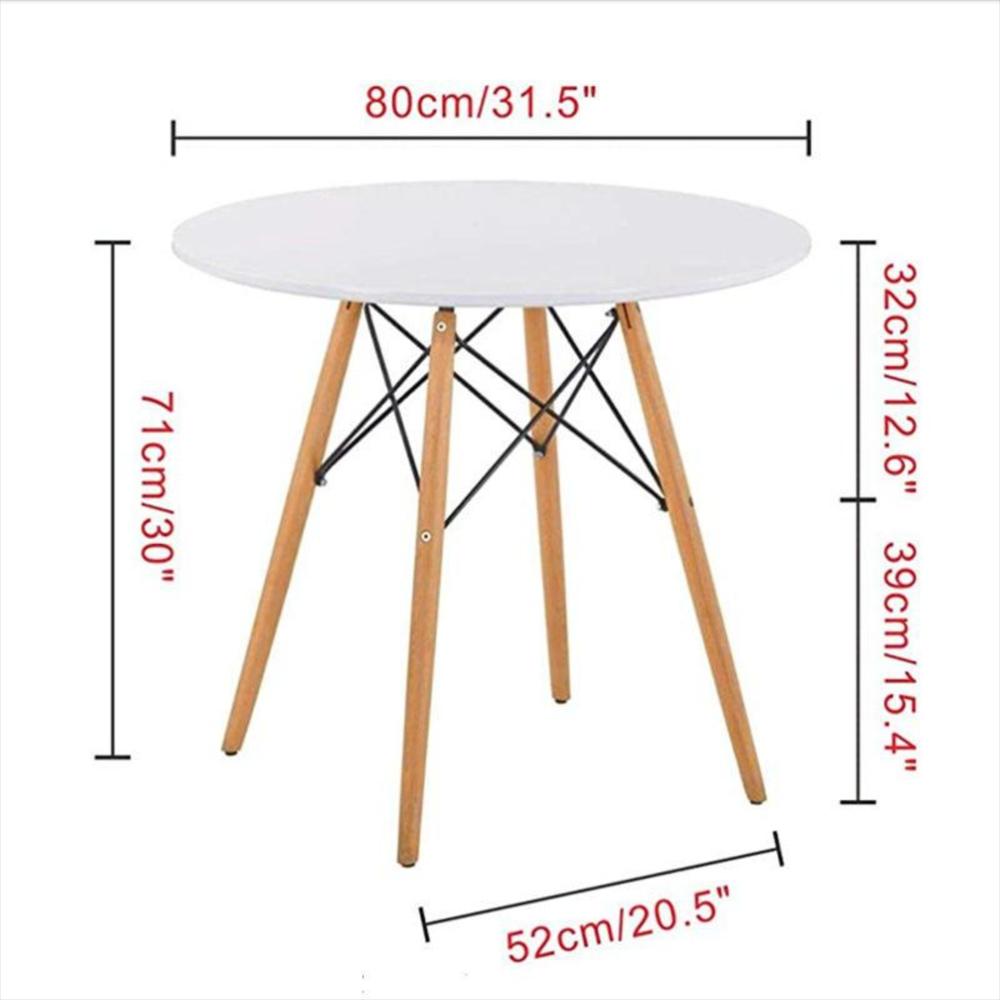 Mesa Eames 4 Patas Madera Redonda 80 Cm, Color Blanco img #1