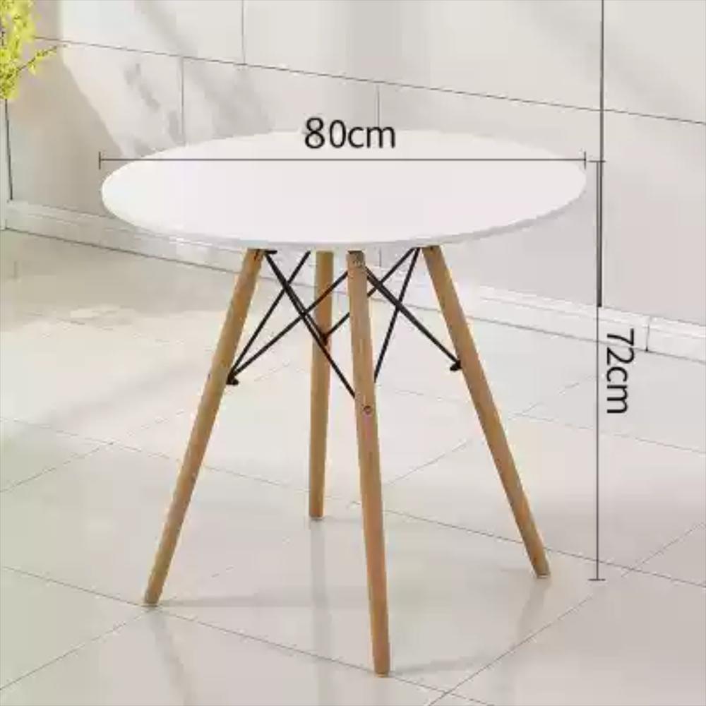 Mesa Eames 4 Patas Madera Redonda 80 Cm, Color Blanco img #2