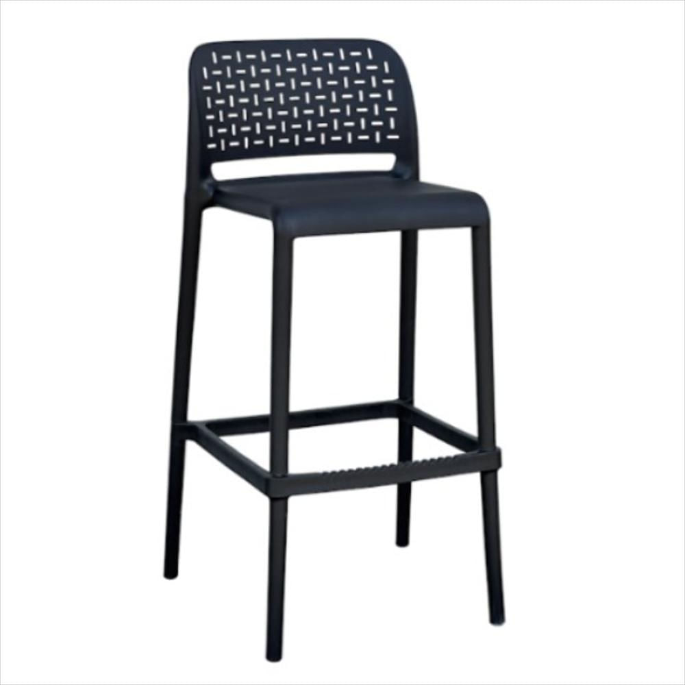 Butaco Alto Respaldo Calado Moderno Negro img #1
