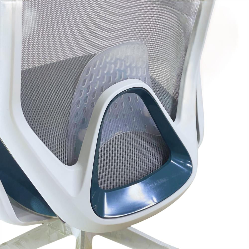Silla Ejecutiva Ergonomica 108B, Color Azul + Blanco img #3