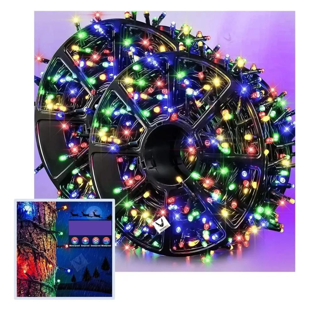 Luz Lineal Ledl 50 Mts 500 Luces Led Navidad Multicolor Cable Verde Decoración img #1