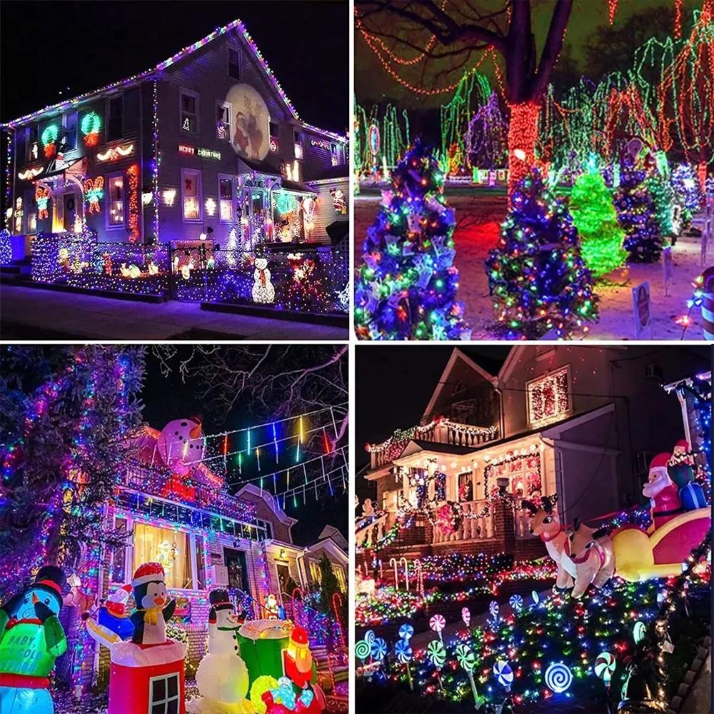Luz Lineal Ledl 50 Mts 500 Luces Led Navidad Multicolor Cable Verde Decoración img #2