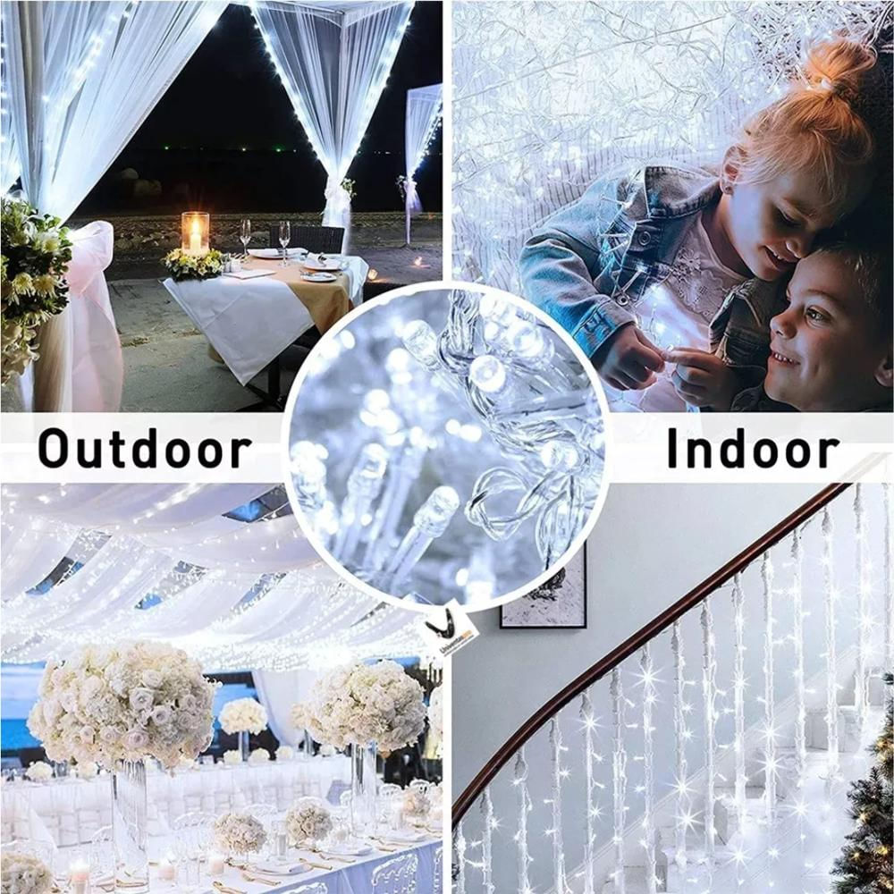 Luz Lineal Ledl 50 Mts 500 Luces Led Navidad Color Blanco Decoración img #3