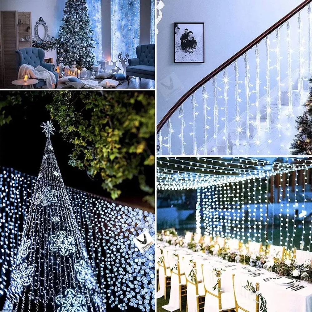 Luz Lineal Ledl 50 Mts 500 Luces Led Navidad Color Blanco Decoración img #4
