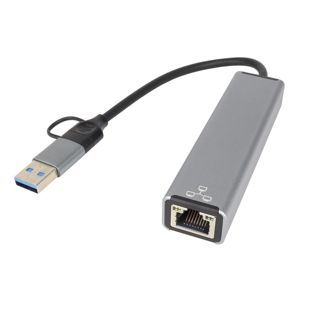 Hub Usb Tipo C Dual Rj45 img #1
