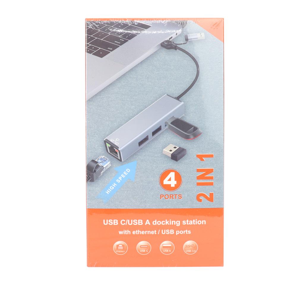 Hub Usb Tipo C Dual Rj45 img #2