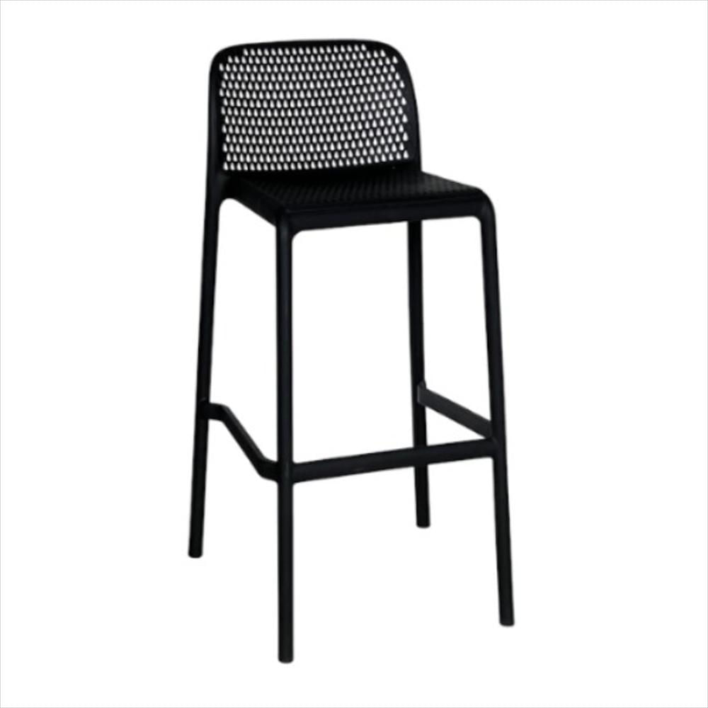 Taburete Monopieza Lecco Para Barra De Polipropileno Negro img #1