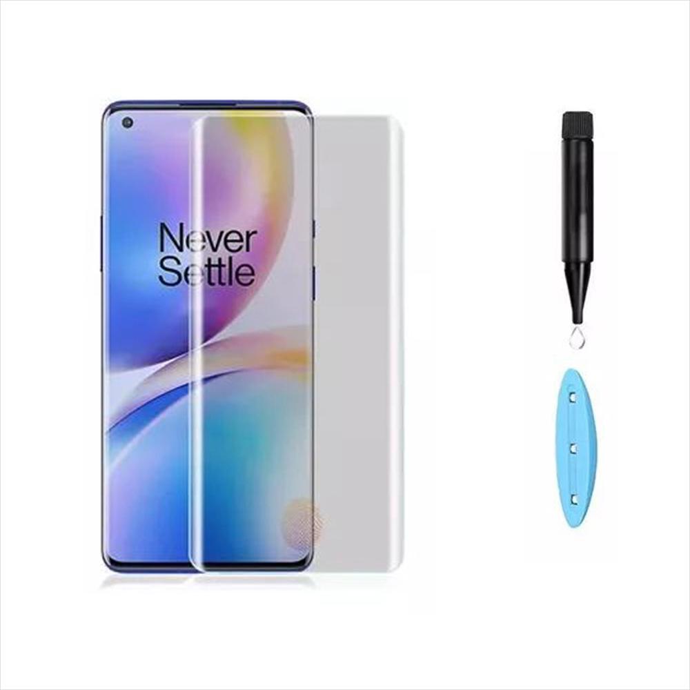 Vidrio Templado Uv Curvo Transparente Para Oneplus 8 Pro img #2