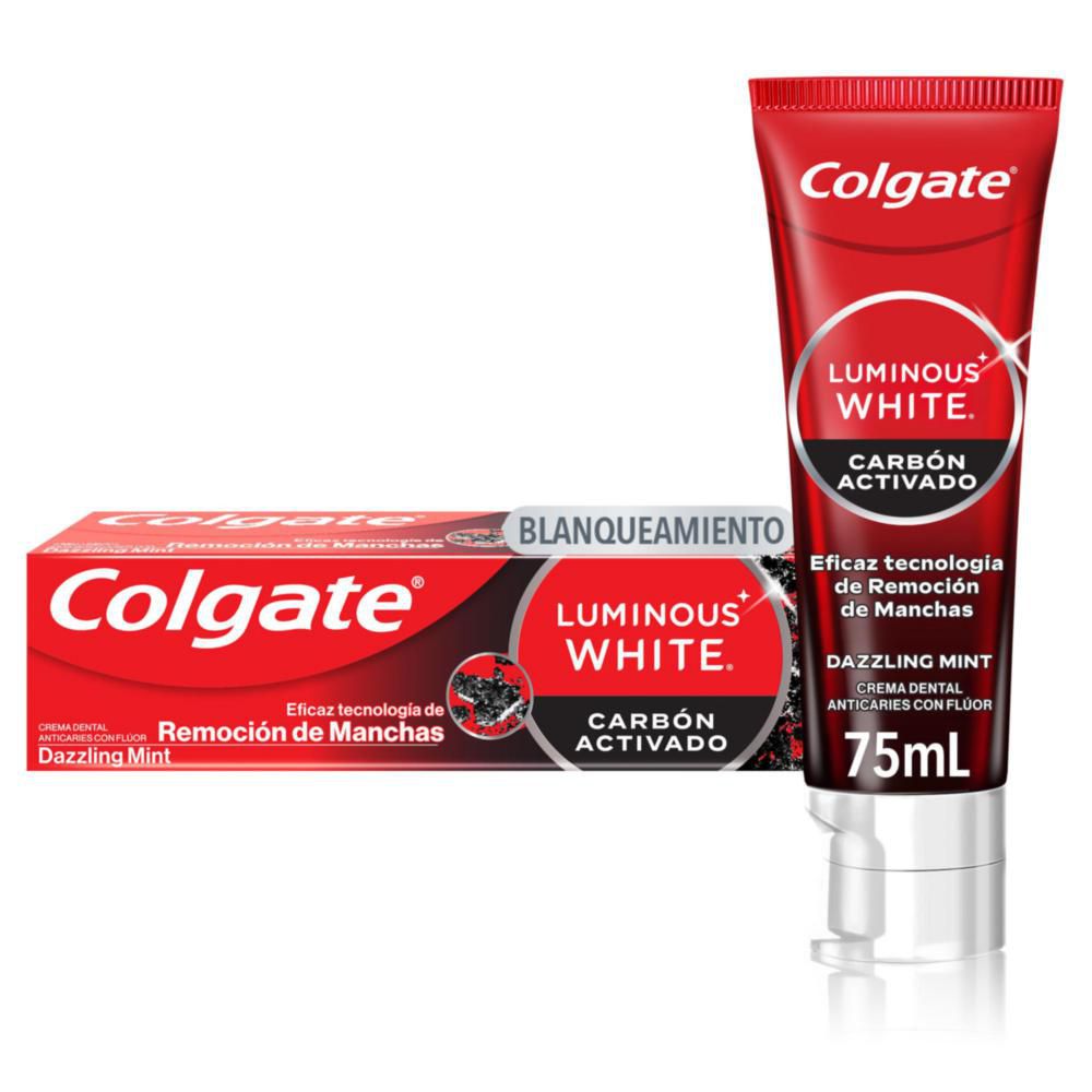 Crema dental COLGATE blanqueadora luminous carbón (75  ml)