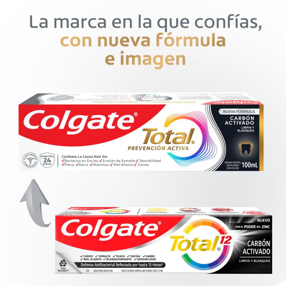 Crema dental COLGATE total prevención activa carbón (150  ml) img #3
