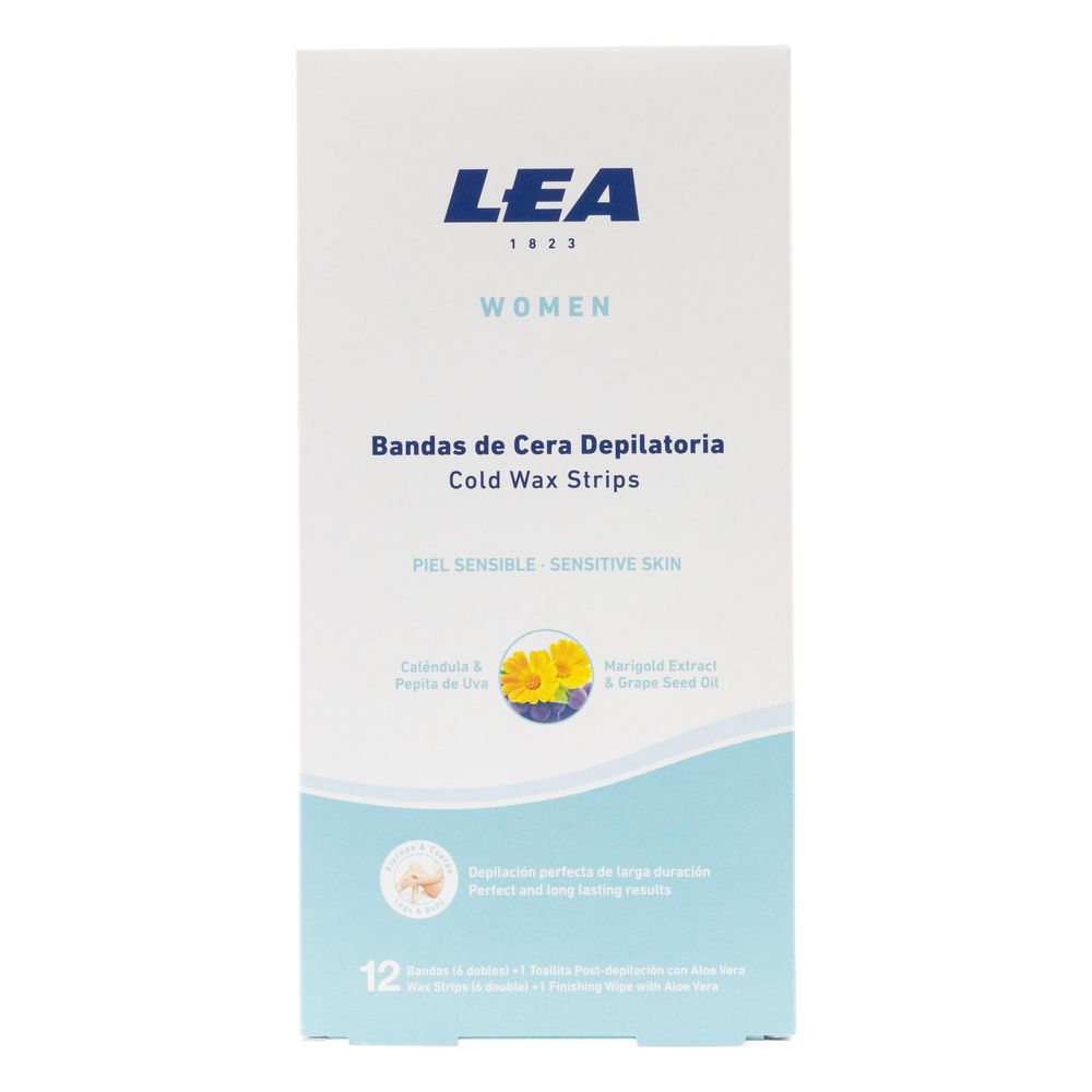 Bandas de cera depilatoria LEA piel sensible (12  UNIDAD)