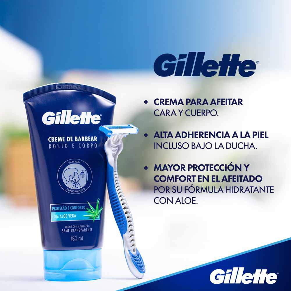 Crema de afeitar GILLETTE cara y cuerpo para hombre con aloe (150  ml) img #2