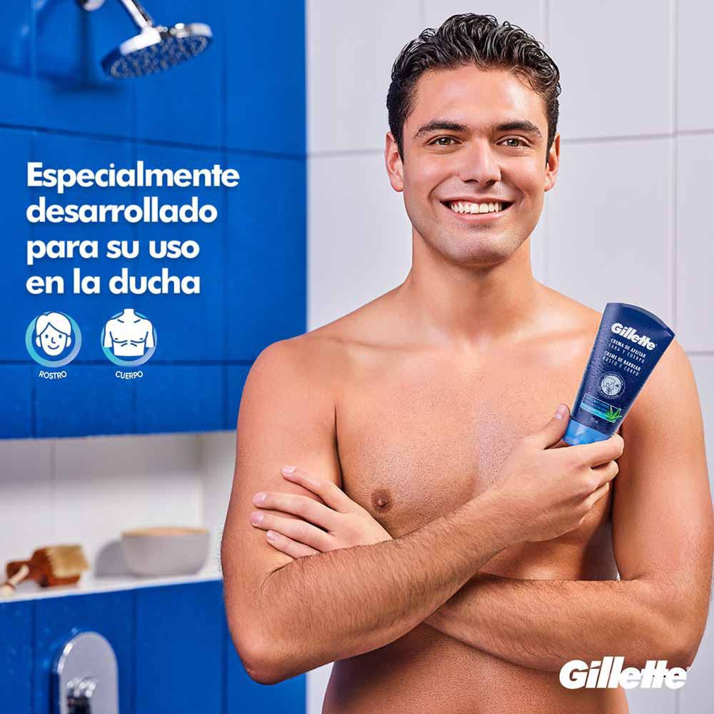 Crema de afeitar GILLETTE cara y cuerpo para hombre con aloe (150  ml) img #3