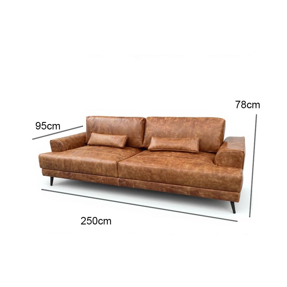 Sofa Juli En Cuero Natural 250Cm 22 Grados Decoracion img #1