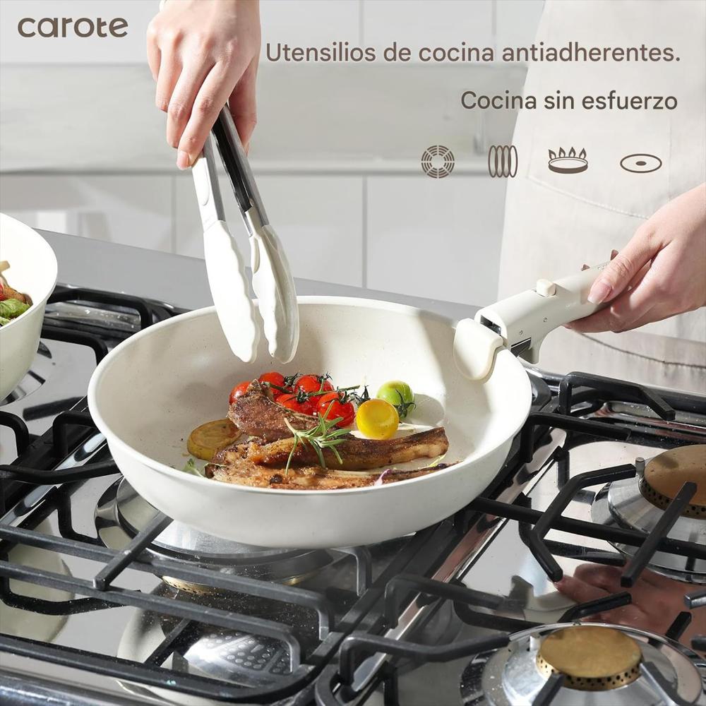 Batería De Ollas Y Sartenes Antiadherente Con Mango Desmontable 19 Pz img #2