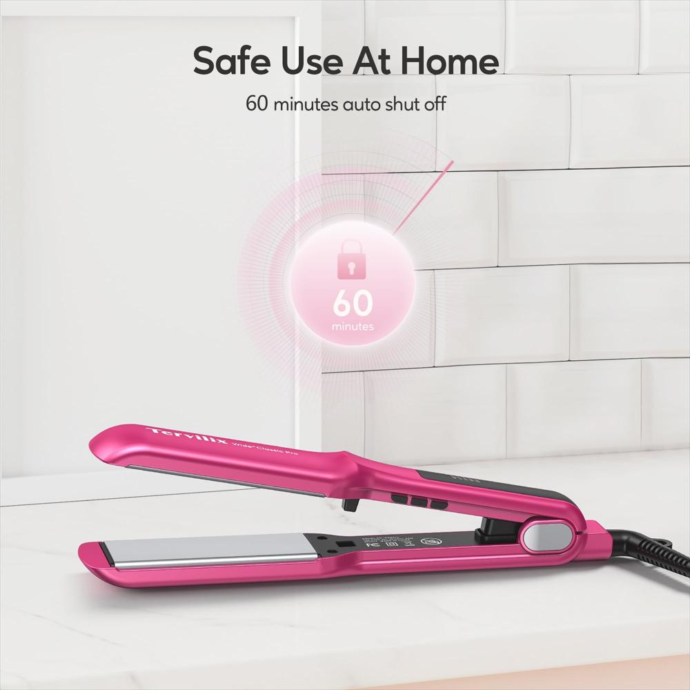 Plancha De Cabello 1,5 pulgadas Terviiix Wide Color Rosa img #5