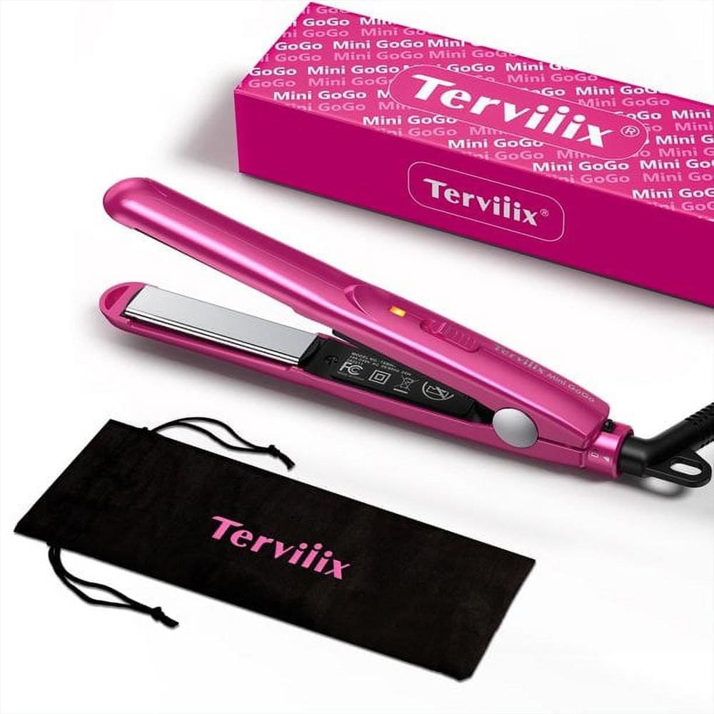 Mini Plancha De Cabello 1/2 pulgadas Terviiix Color Rosa