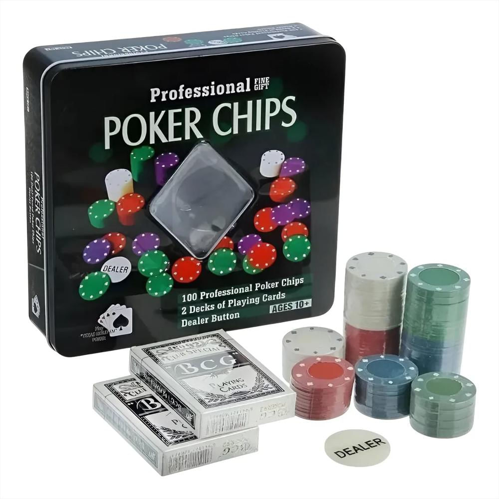 Juego Poker Chips 100 Fichas Cartas Casino img #1