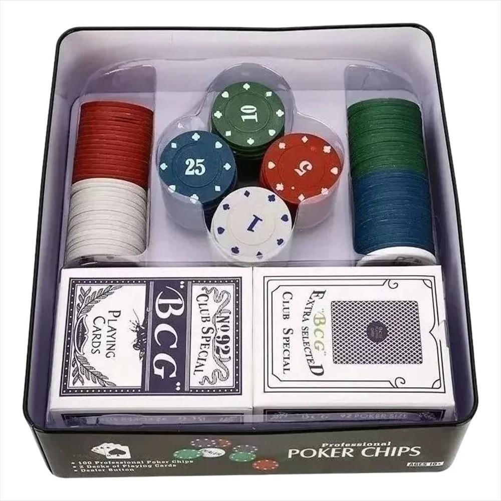 Juego Poker Chips 100 Fichas Cartas Casino img #3