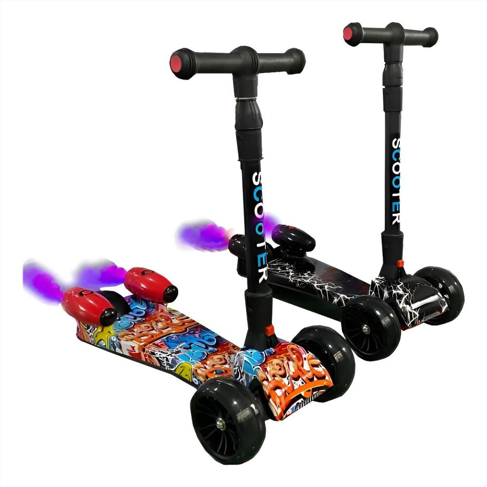 Patineta Humo Luces Led Parlante Bluetooth Monopatín Patineta Humo Luces Led Parlante Bluetooth Monopatín