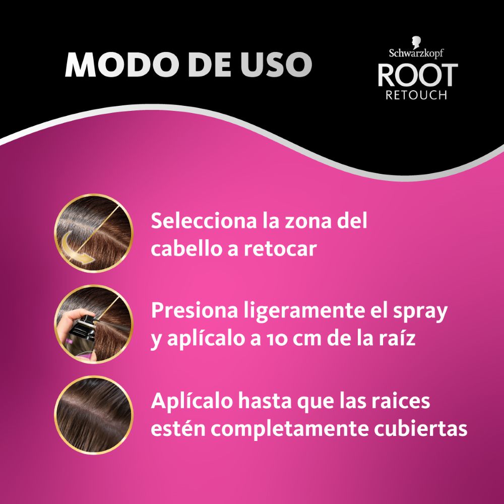 Spray retoque de raíz  SCHWARZKOPF castaño oscuro (120  ml) img #3