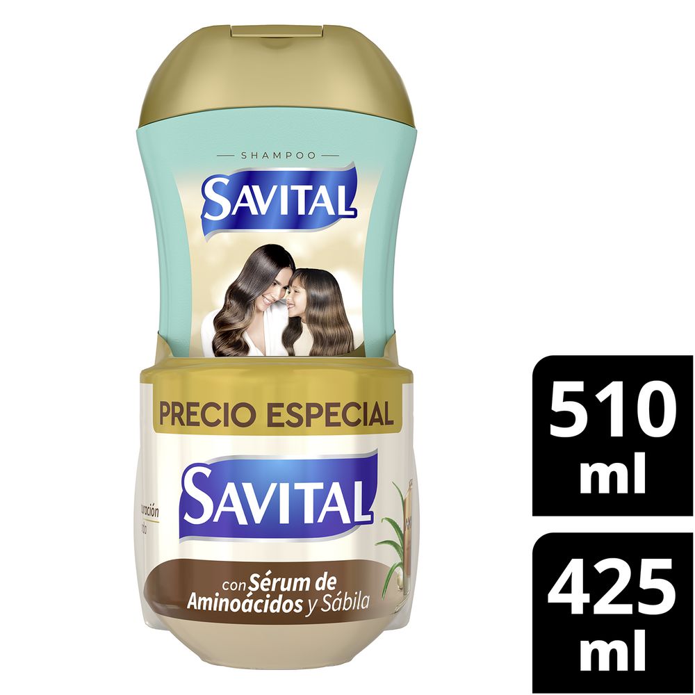 Shampoo SAVITAL con sérum de aminoácidos y sábila (1  und)