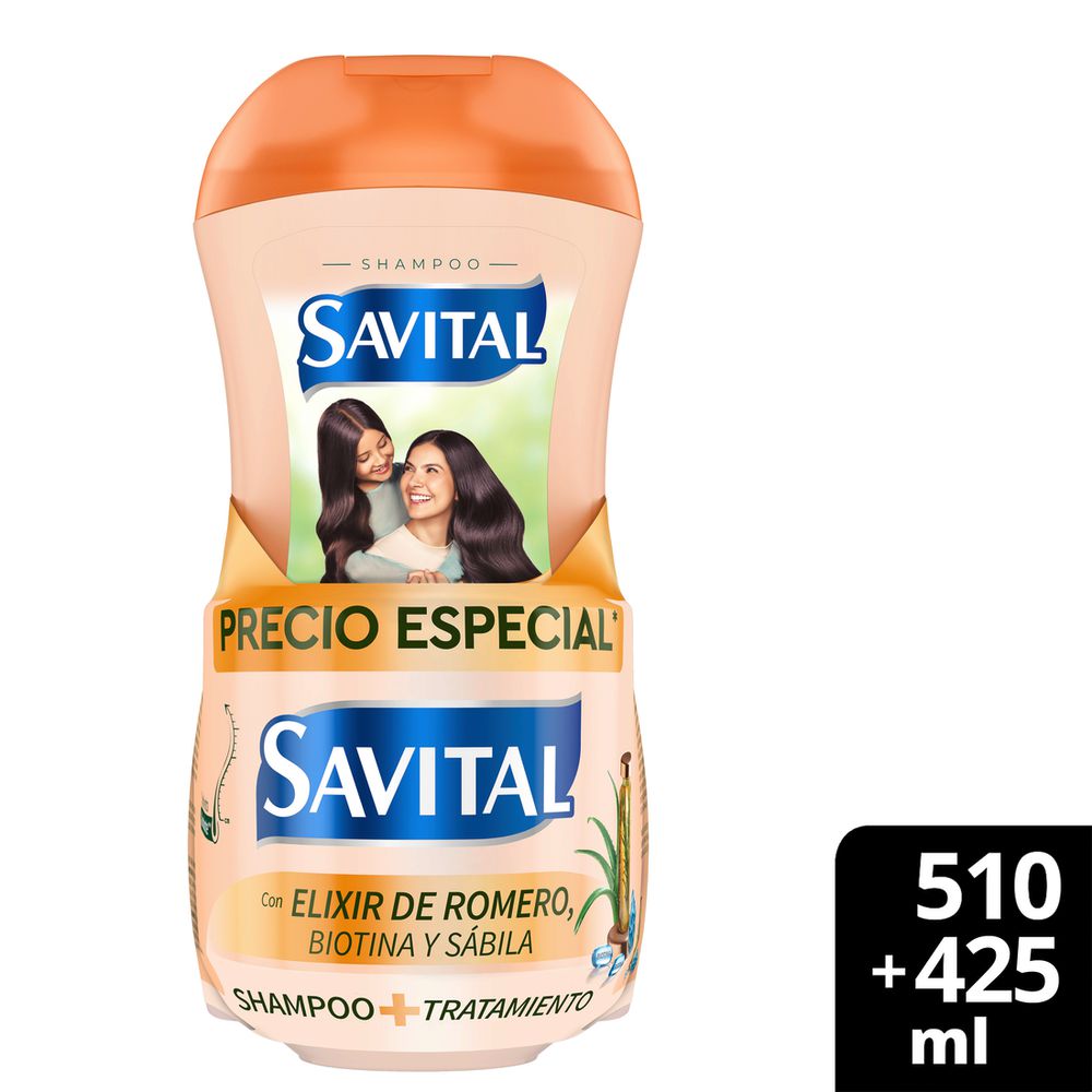 Shampoo SAVITAL elixir romero biotina y sábila (935  ml)