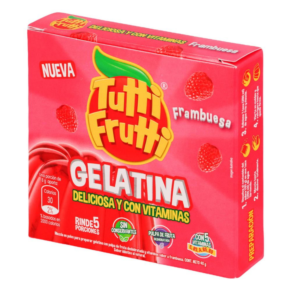 Gelatina En Polvo TUTTI FRUTTI Frambuesa (40  gr) img #2