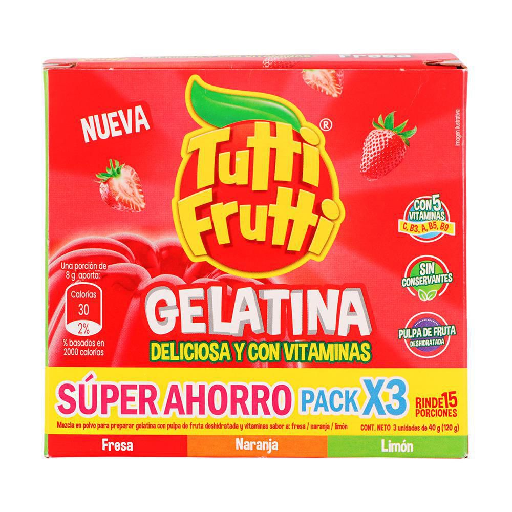 Gelatina En Polvo TUTTI FRUTTI Surtidas x3und (3  UNIDAD) img #1