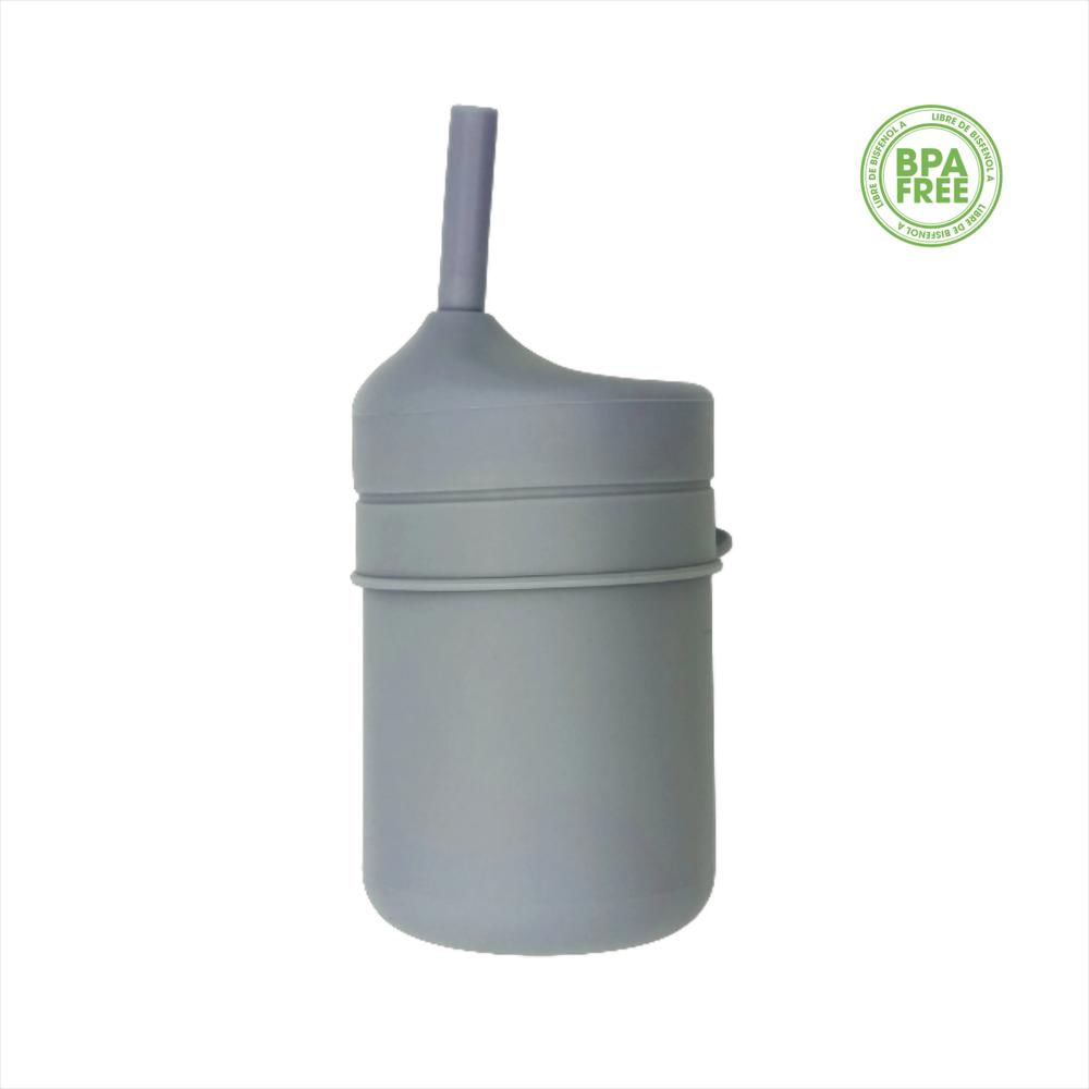 Vaso Entrenador Silicona Reusable Con Pitillo Niños/Bebé Azul img #1