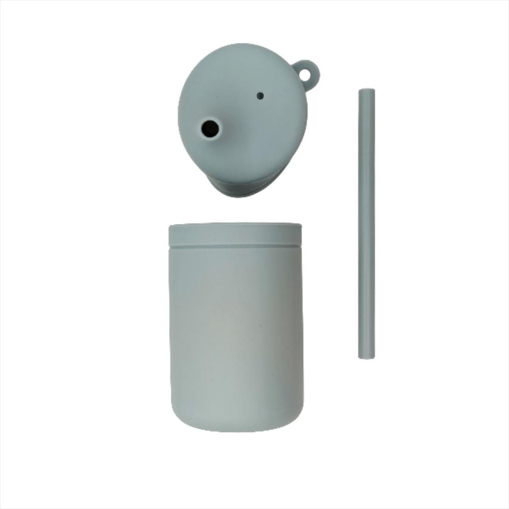 Vaso Entrenador Silicona Reusable Con Pitillo Niños/Bebé Azul img #2